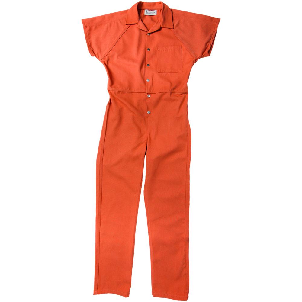 Short sleeve store orange jumpsuit